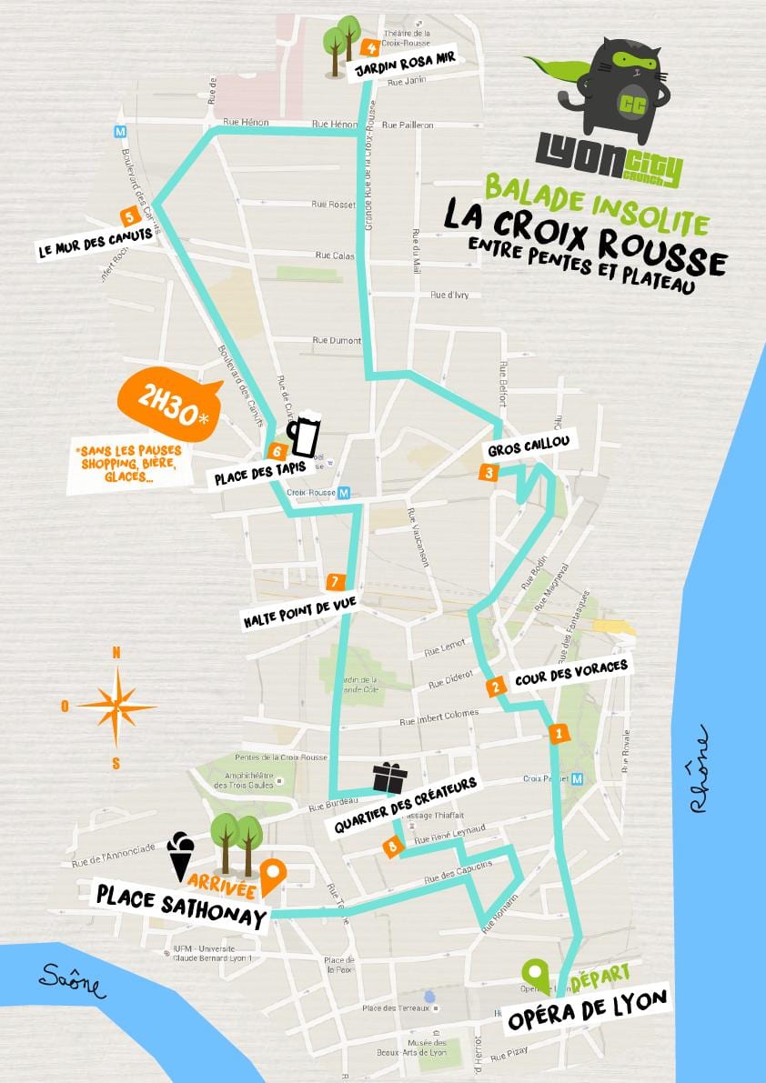 zemljevid križa rousse Lyon