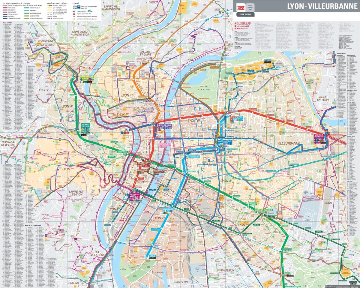 Lyon francija avtobus zemljevid