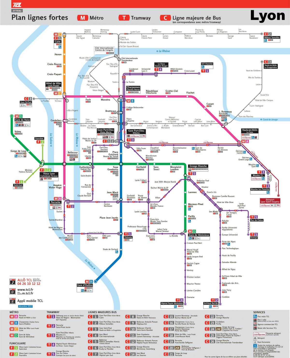 Lyon tranzit zemljevid