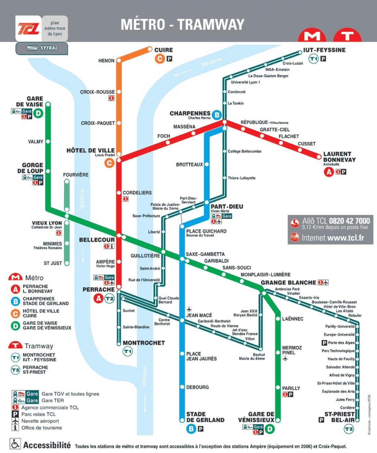 zemljevid podzemne železnice Lyon