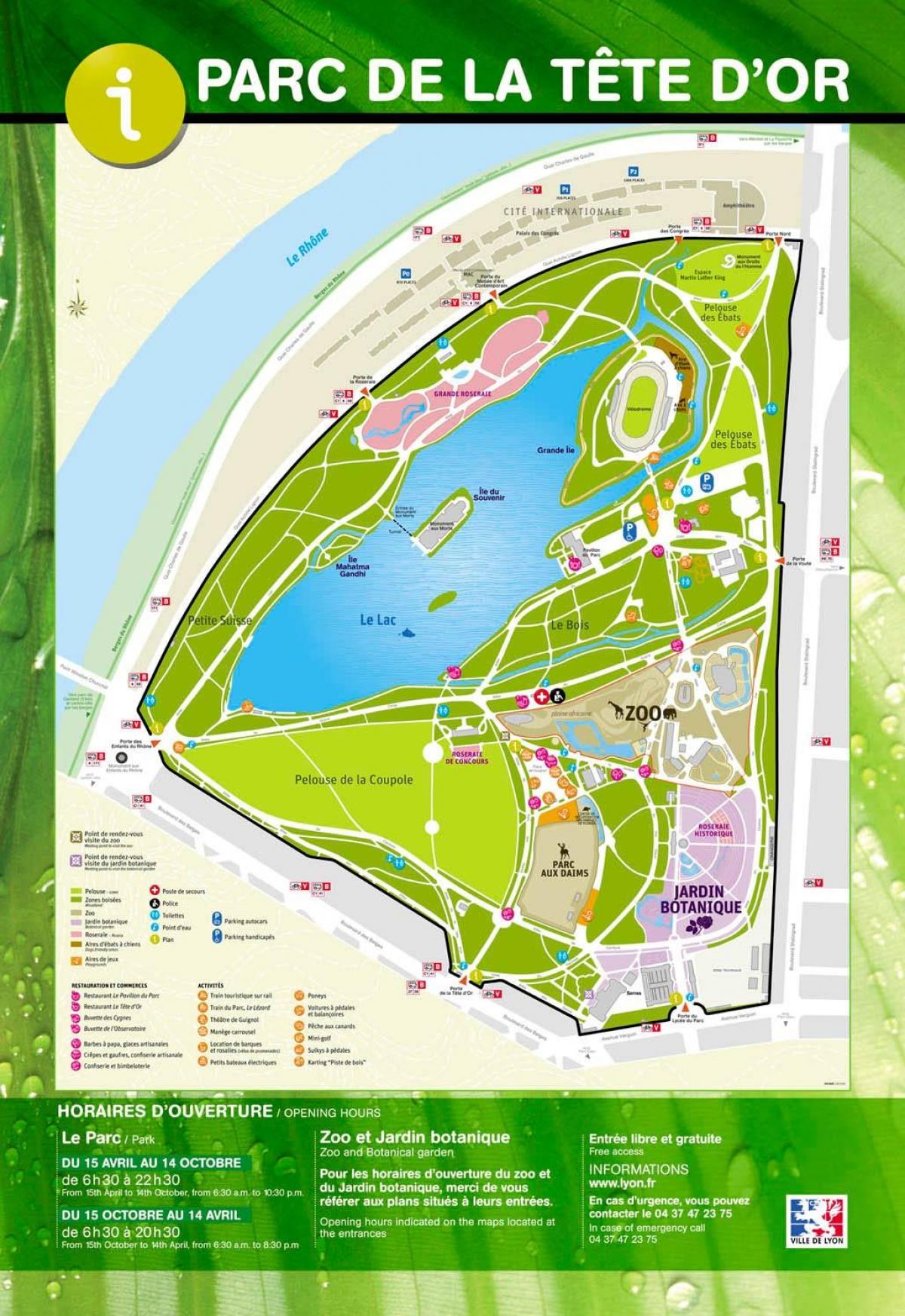 zemljevid Lyon park