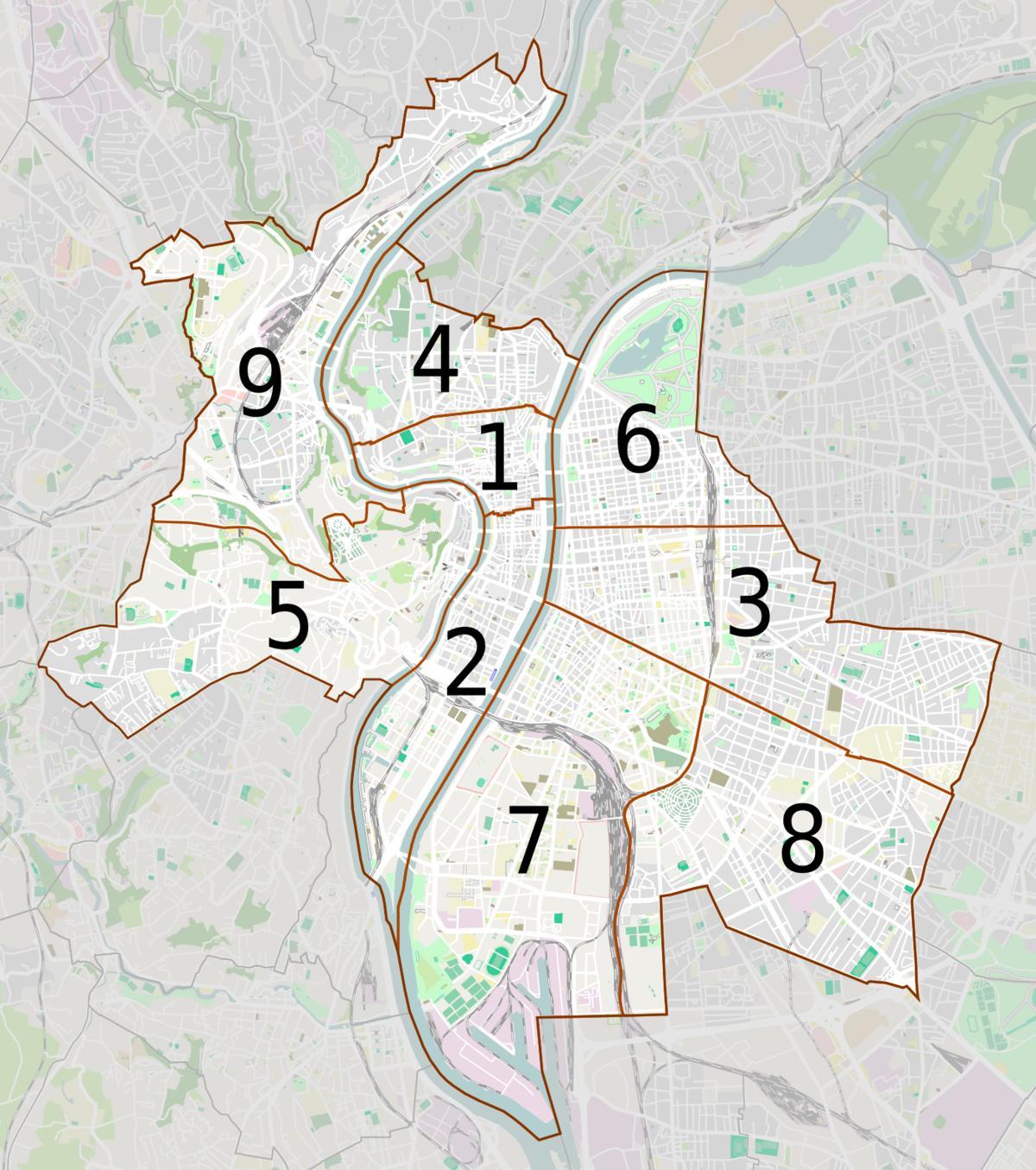 zemljevid Lyon okolici
