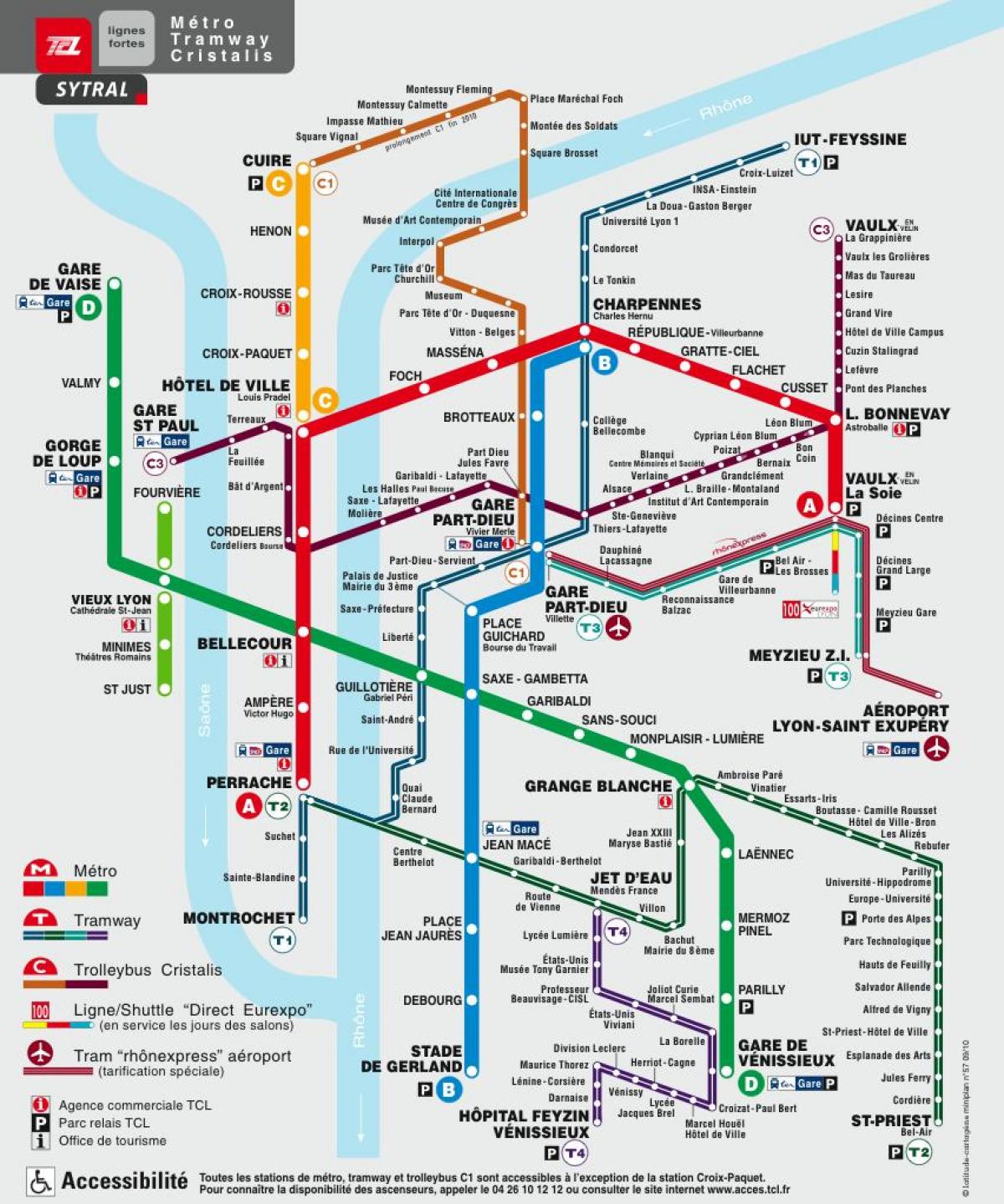 Lyon podzemnih zemljevid