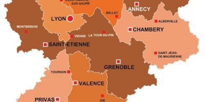Lyon regija francija zemljevid